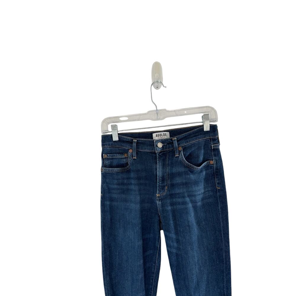 AGOLDE Reverb Basic Dark Wash Sophie High Waisted Cropped Skinny Jeans Size 27 - Picture 3 of 9